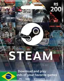 Steam Gift Card - Cartão Pré Pago R$ 200 - Código Digital Wiser Games