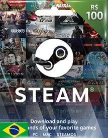 Steam Gift Card - Cartão Pré Pago R$ 100 - Código Digital Wiser Games